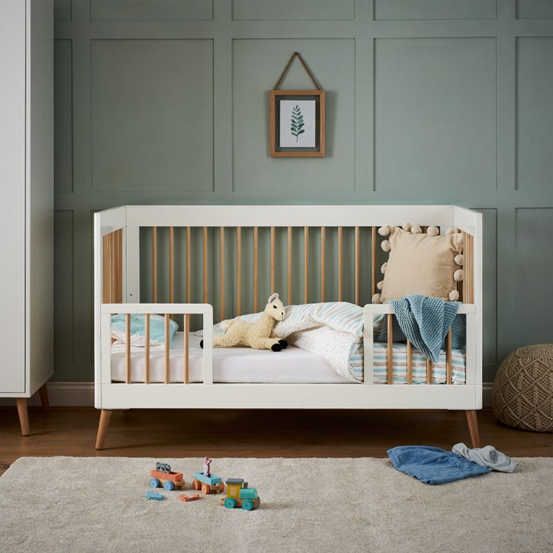 Dim Gray OBABY MAYA COT BED - WHITE + NATURAL