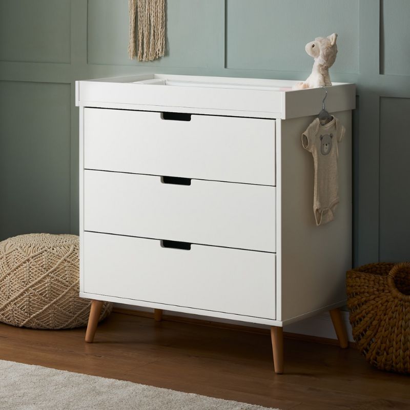 Dark Slate Gray OBABY MAYA CHANGING UNIT - WHITE + NATURAL