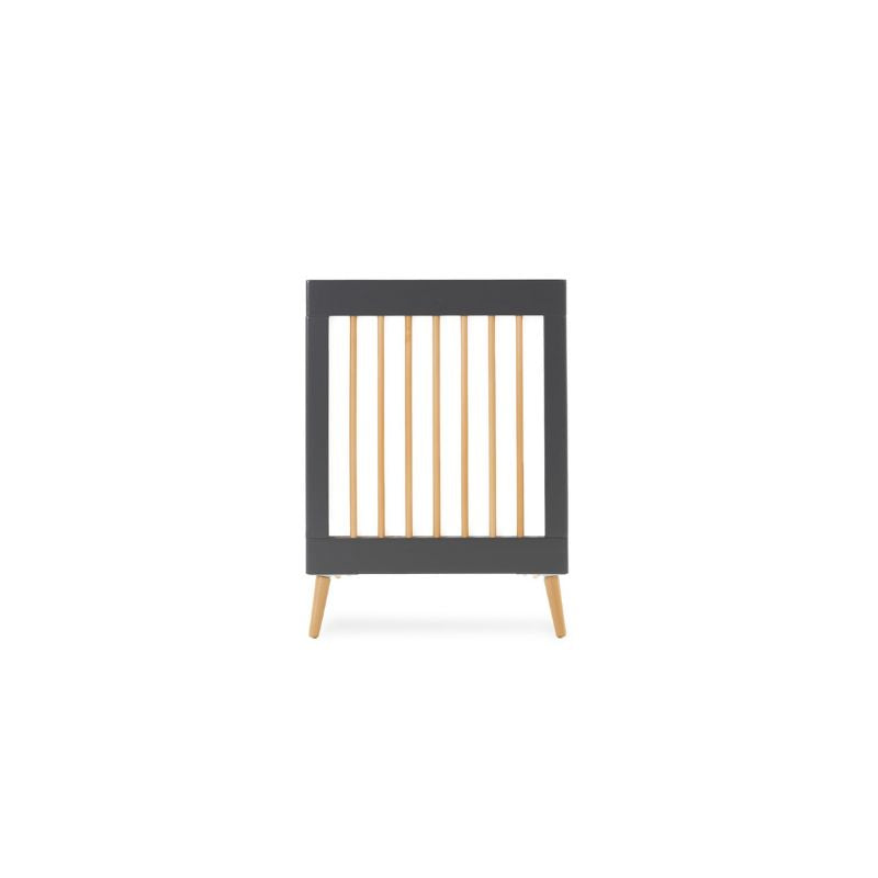 White Smoke OBABY MAYA MINI COT BED - SLATE + NATURAL