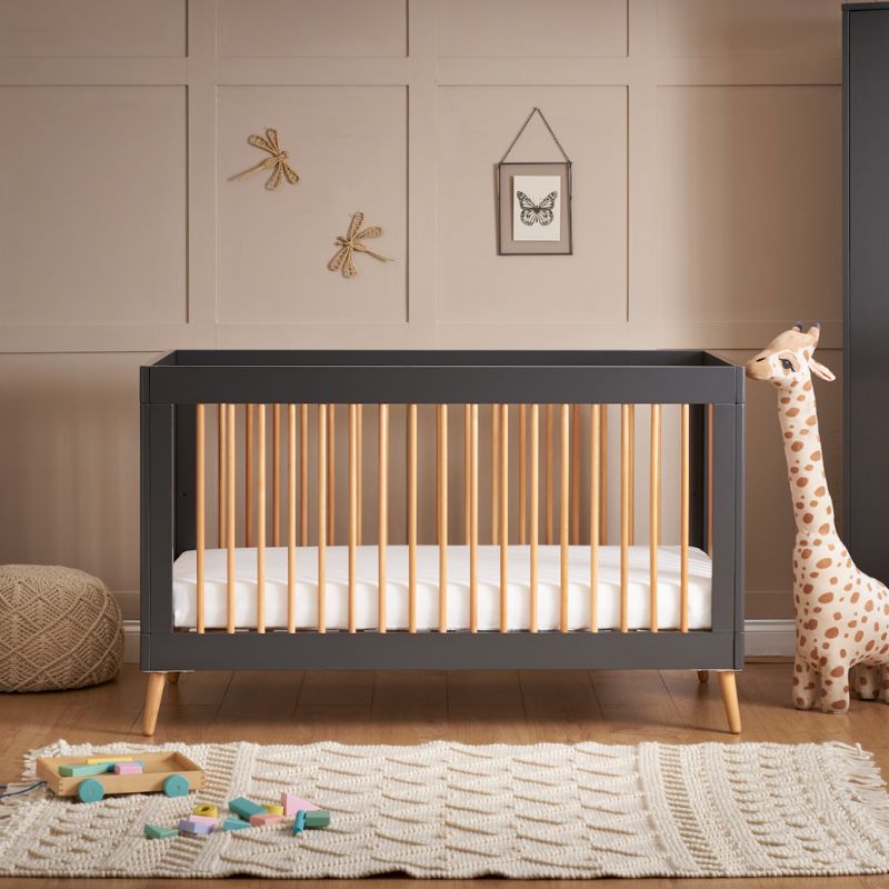 Rosy Brown OBABY MAYA COT BED - SLATE + NATURAL