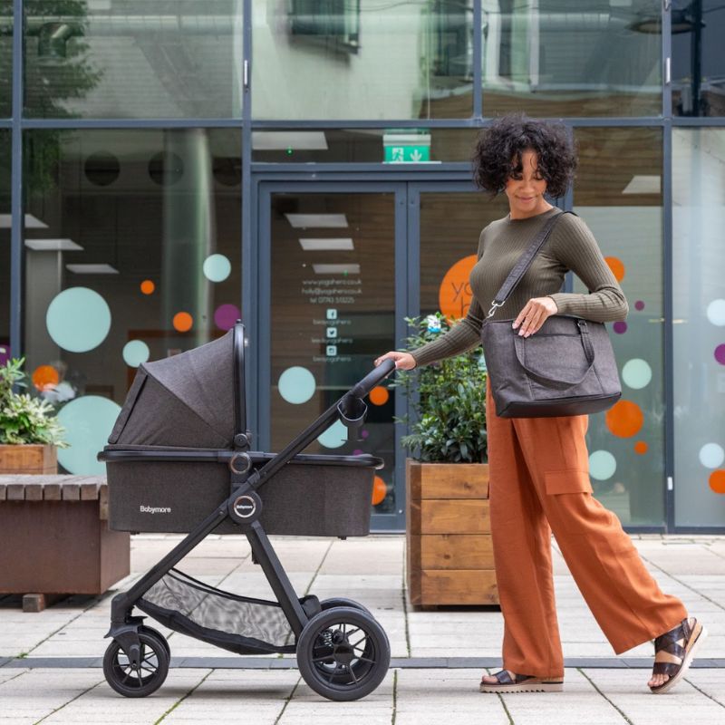 Babymore Memore V2 Travel System Pecan with Base - Black