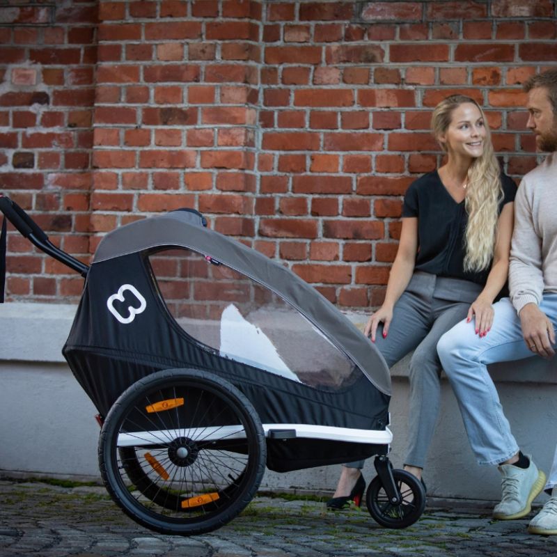 Hamax Traveller Twin Child Bike Trailer - Black + Grey