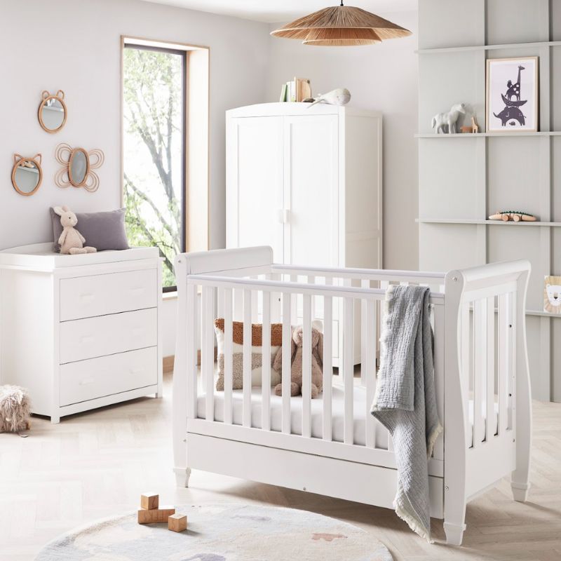 Babymore Eva 3 Piece Nursery Furniture Set – White - Prime Baby Gear