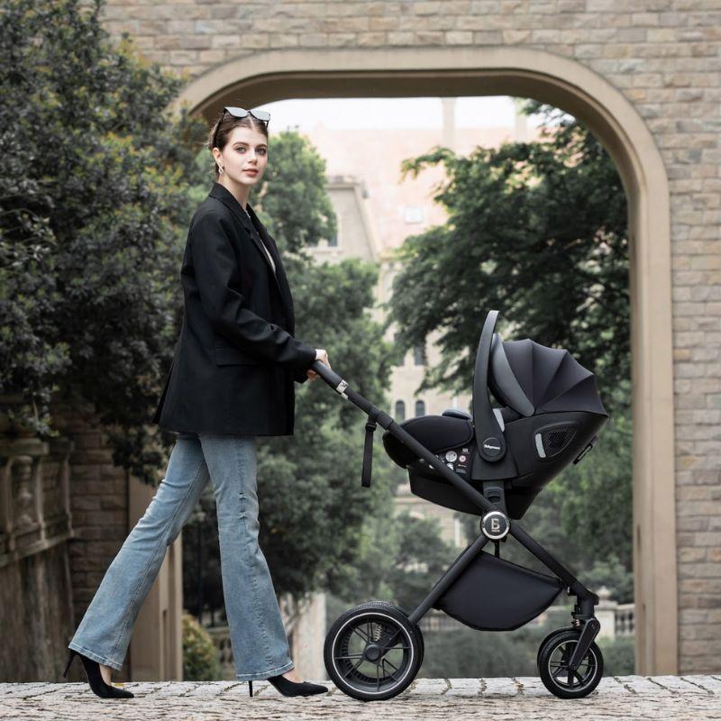BABYMORE KAI TRAVEL SYSTEM PECAN WITH BASE - FOREST GREY