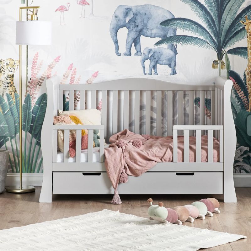 OBaby Stamford Luxe Sleigh 2 Piece Room Set - Warm Grey