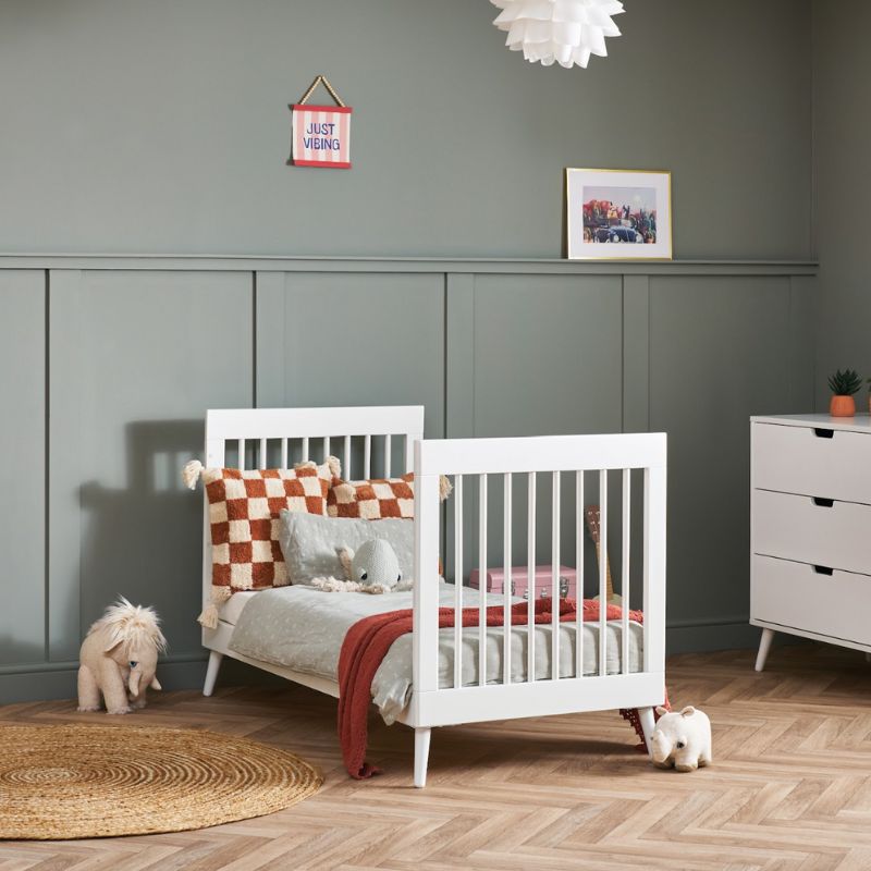 Light Slate Gray OBABY MAYA COT BED - NORDIC WHITE