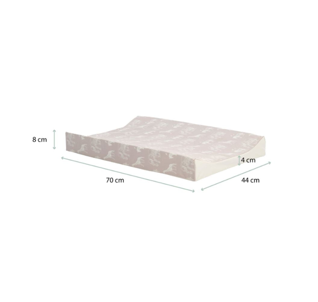 Obaby Wedge Changing Mat |Anti-Roll Baby Changing Mat | Wipe Clean - Safari Print Oatmeal