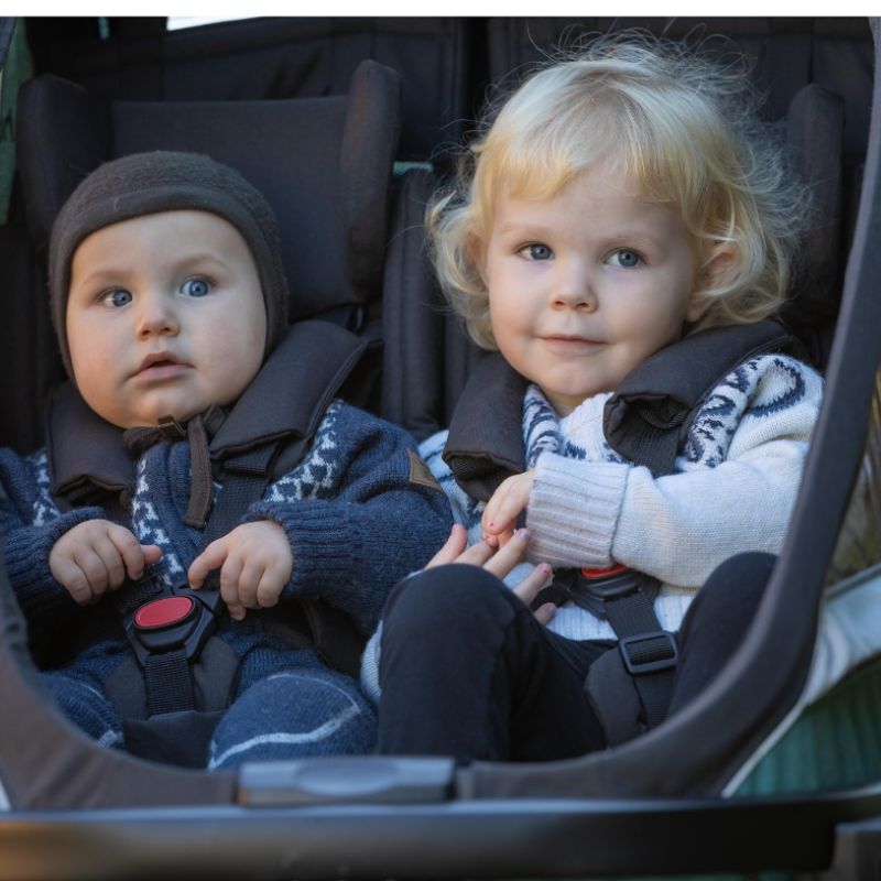 HAMAX COCOON TWIN CHILD BIKE TRAILER - GREY + BLACK