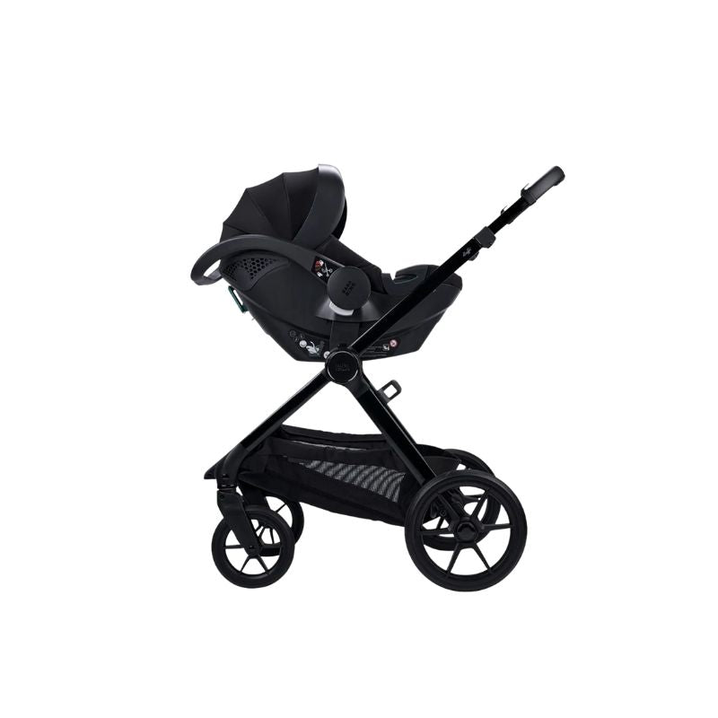 Bababing Raffi MKII - 12 Piece Travel Bundle + Spin Car Seat & ISOFIX base - Gloss Black