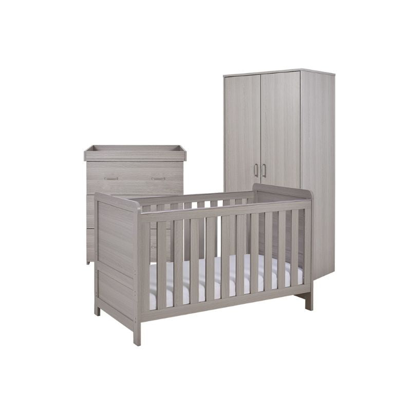Babymore Caro 3 Piece Nursery Furniture Set – Grey Wash - Prime Baby Gear
