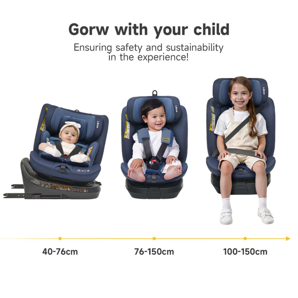 Jovikids Ranger TT 360° Swivel i-Size Car Seat 40-150cm From Birth to 12 Years - Blue