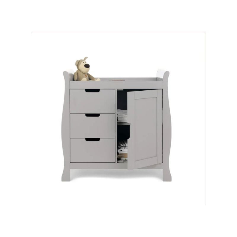 OBaby Stamford Luxe Sleigh 3 Piece Room Set - Warm Grey