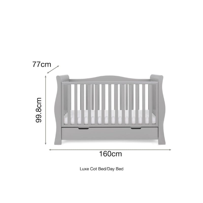 OBaby Stamford Luxe Sleigh 3 Piece Room Set - Warm Grey
