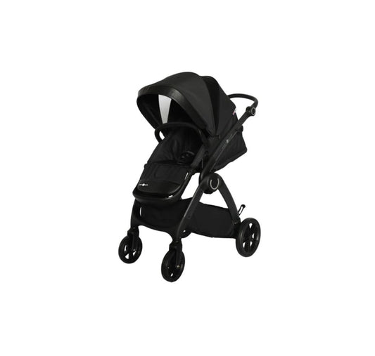 Cozy N Safe Champion Pram Pushchair | Reversible Seat | Travel System Ready | Birth to 15kg | Black