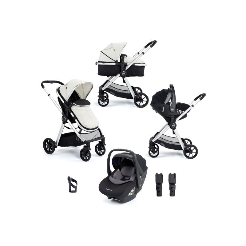 Babymore Mimi Travel System Pecan + I-Size Car Seat - Silver