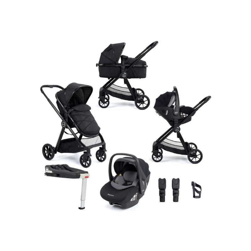 Babymore Mimi Travel System Pecan I-Size Car Seat + ISOFIX Base – Black