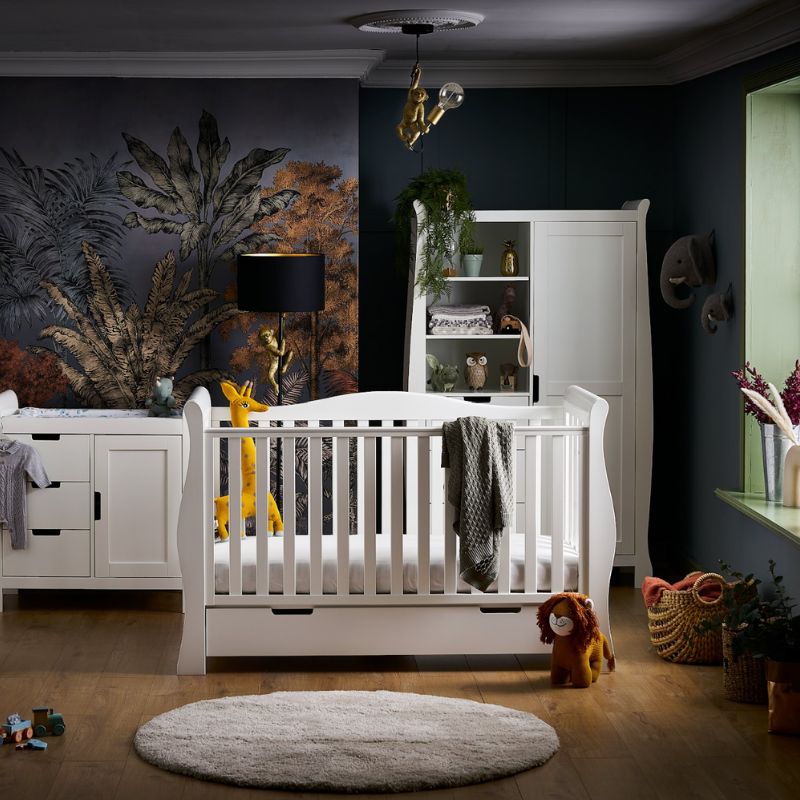 OBaby Stamford Luxe Sleigh 3 Piece Room Set - White