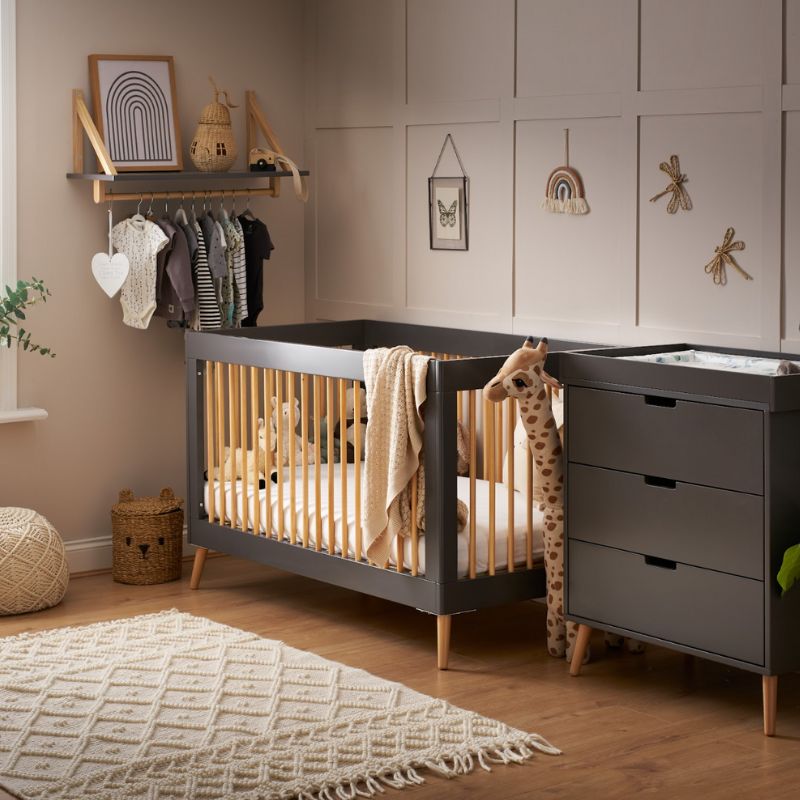 Dim Gray OBABY MAYA 2 PIECE ROOM SET - SLATE + NATURAL