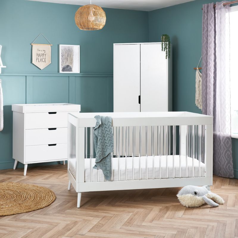 Gray OBABY MAYA 3 PIECE ROOM SET - WHITE + ACRYLIC