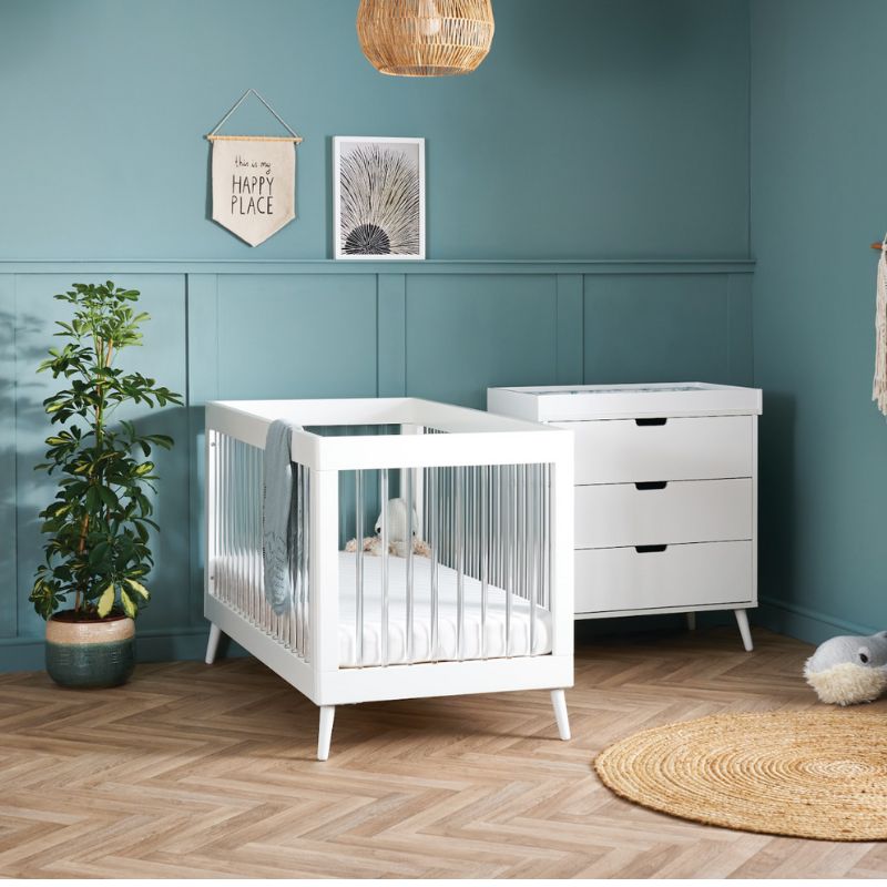 Light Slate Gray OBABY MAYA 2 PIECE ROOM SET - WHITE + ACRYLIC
