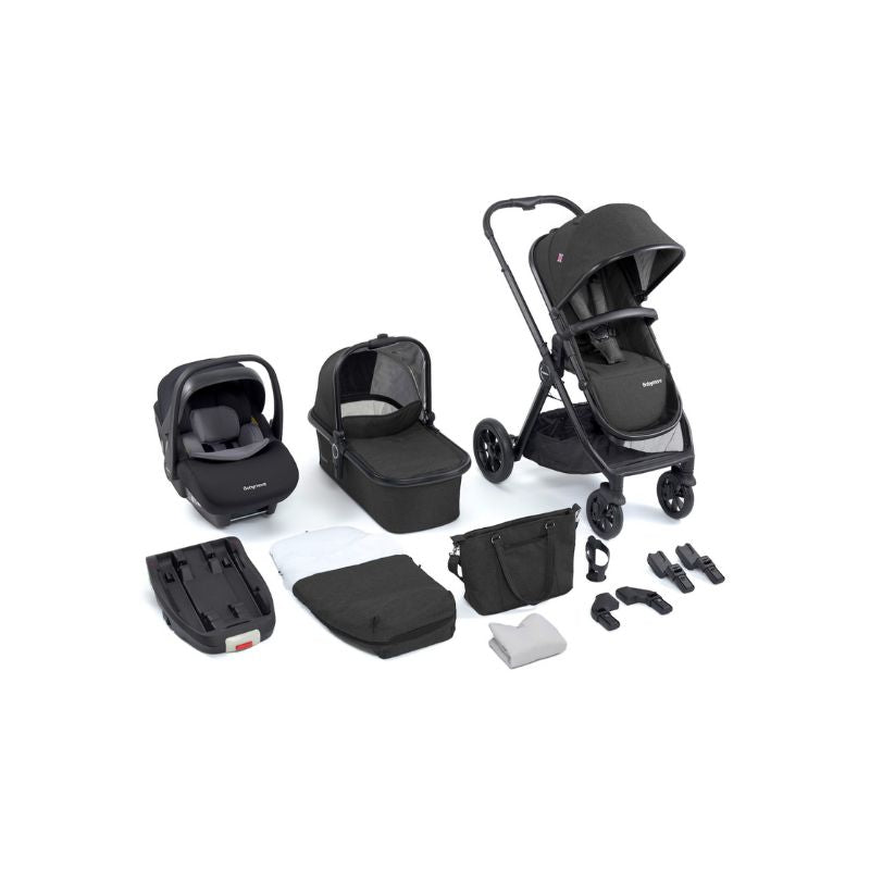 Babymore Memore V2 Travel System Pecan with Base - Black