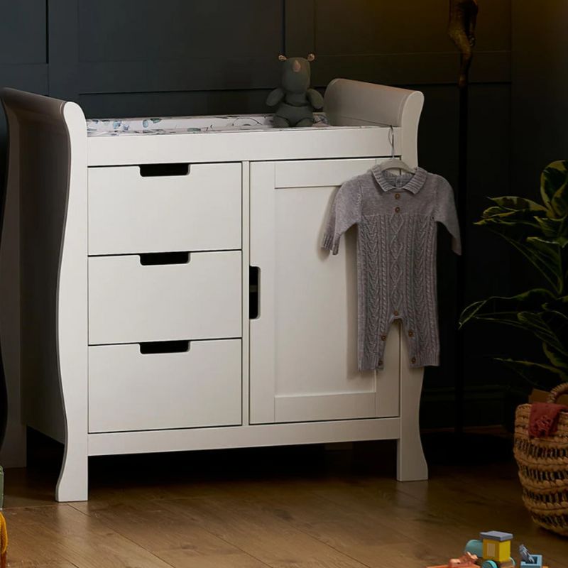 OBaby Stamford Sleigh Closed Changing Unit - White