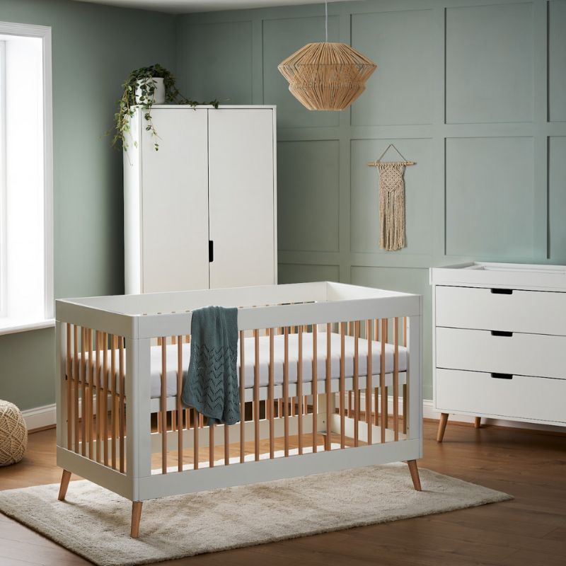 Light Slate Gray OBABY MAYA 3 PIECE ROOM SET - WHITE + NATURAL
