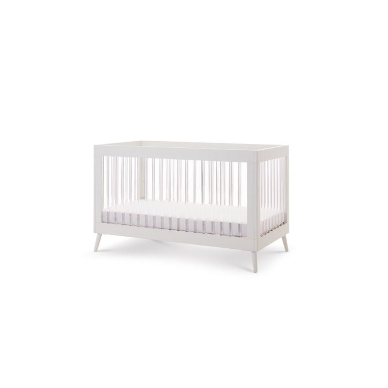 Light Gray OBABY MAYA COT BED - WHITE + ACRYLIC