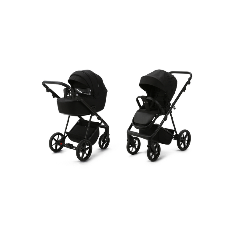 Black MEE-GO MILANO EVO 2 IN 1 PRAM & PUSHCHAIR- ABSTRACT BLACK