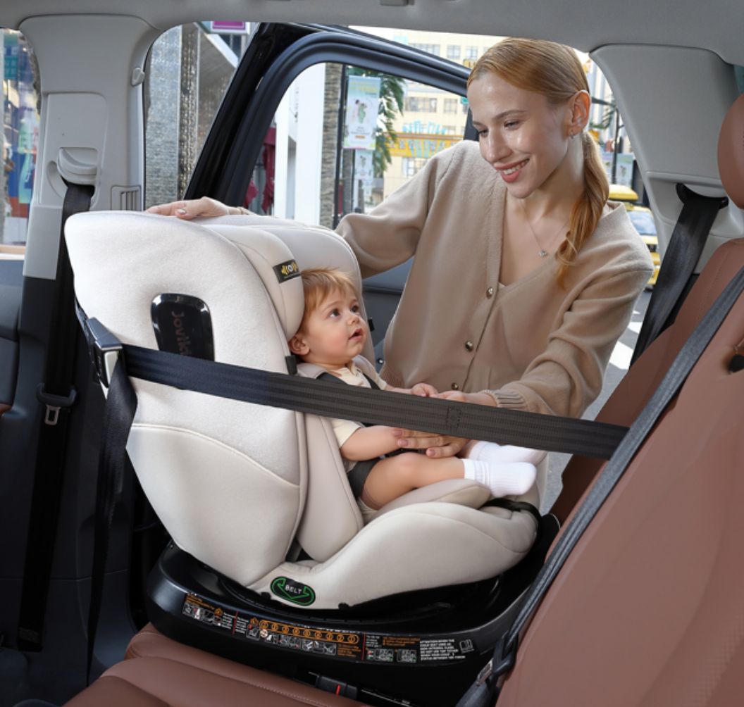 Jovikids Ranger 2 - i-Size 360° Rotating Car Seat with Canopy – 40-150cm All-in-One + ISOFIX Milkstone