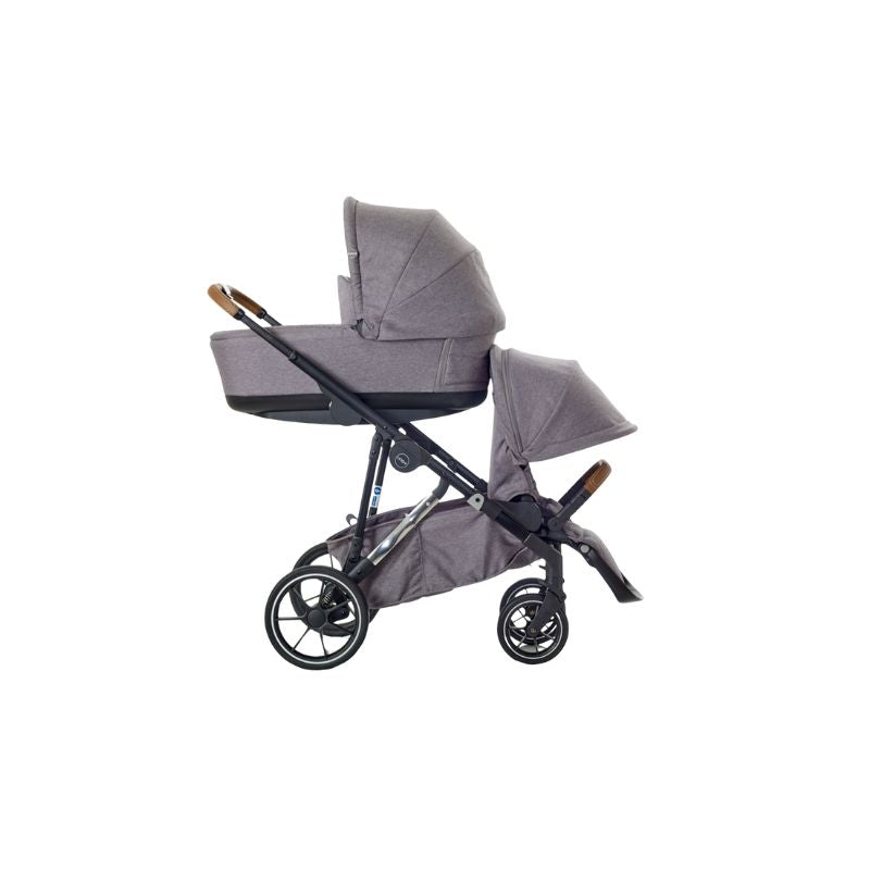Dim Gray MEE-GO UNO PLUS 2 IN 1 PRAM & PUSHCHAIR - GREY CHROME