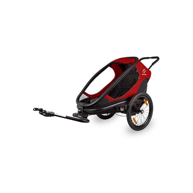 HAMAX OUTBACK SINGLE CHILD BIKE TRAILER - RED + BLACK