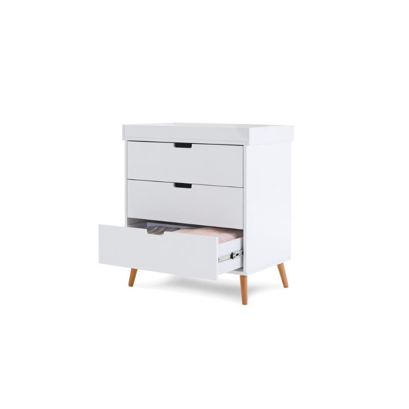 Light Gray OBABY MAYA CHANGING UNIT - WHITE + NATURAL