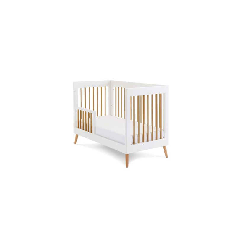 Lavender OBABY MAYA MINI COT BED - WHITE + NATURAL