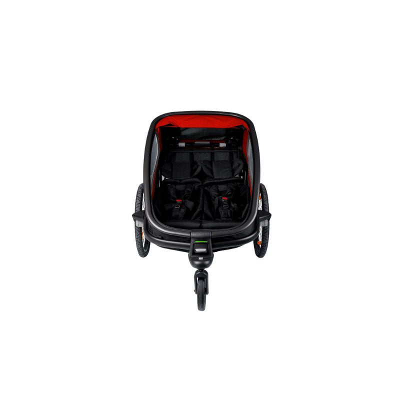 HAMAX OUTBACK TWIN CHILD BIKE TRAILER - RED + BLACK