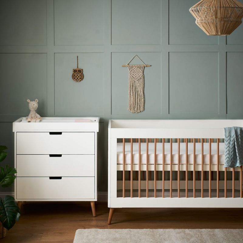 Light Slate Gray OBABY MAYA 2 PIECE ROOM SET - WHITE + NATURAL