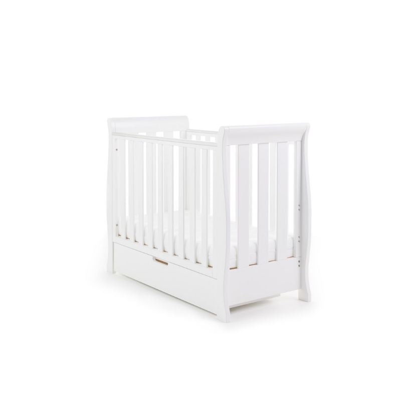 OBaby Stamford Space Saver Sleigh Cot - White