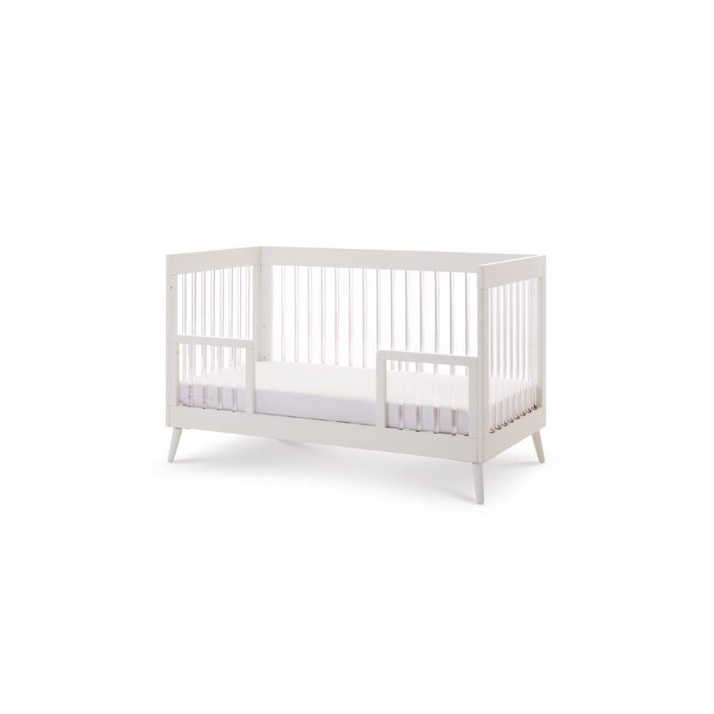 Light Gray OBABY MAYA COT BED - WHITE + ACRYLIC