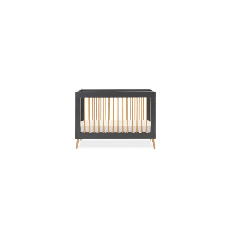 Dark Slate Gray OBABY MAYA MINI COT BED - SLATE + NATURAL