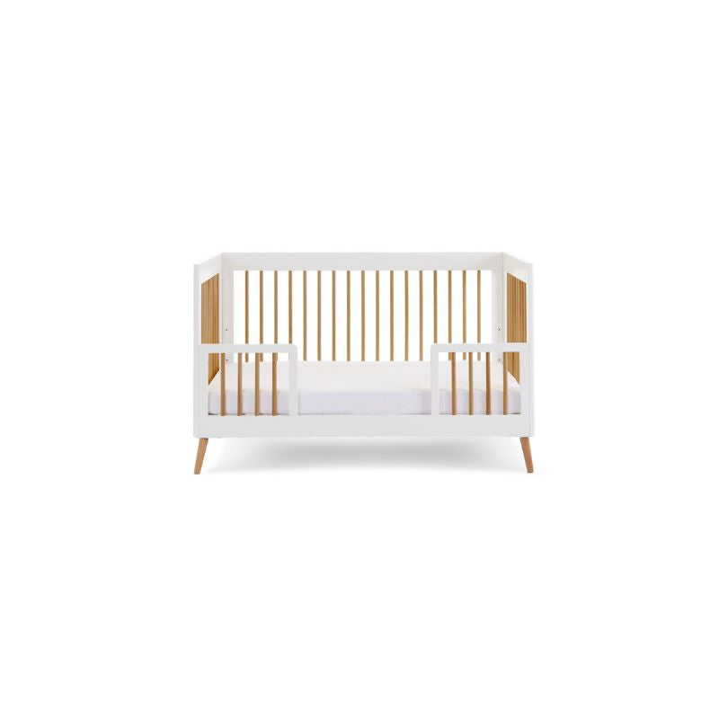 Antique White OBABY MAYA COT BED - WHITE + NATURAL