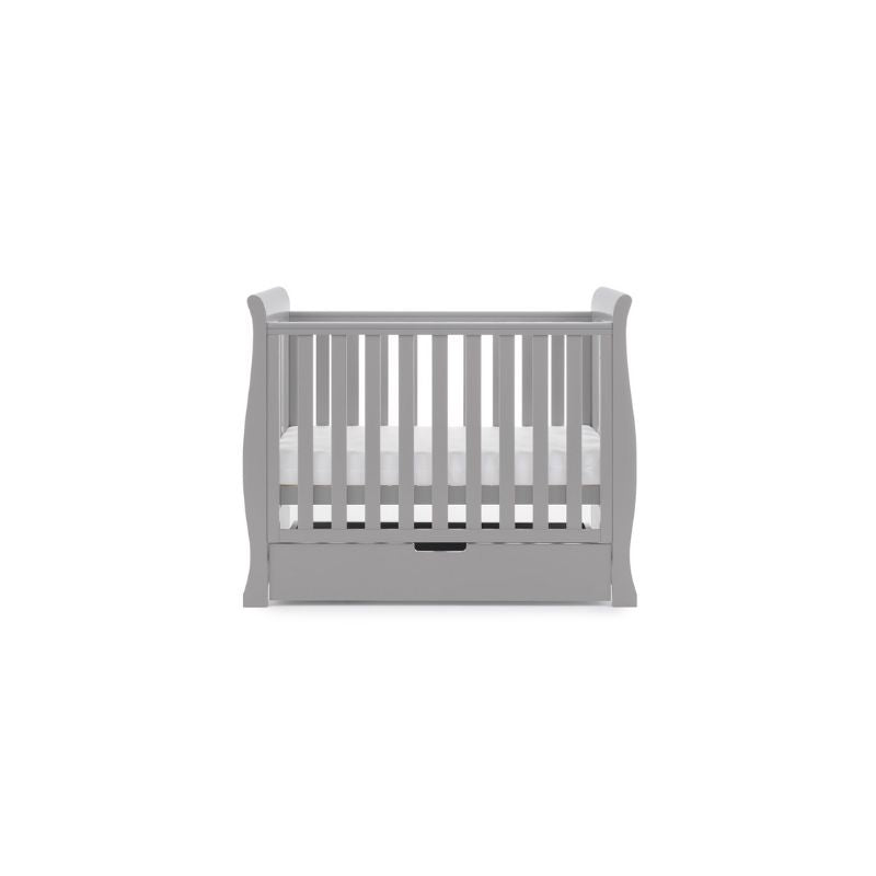 OBaby Stamford Space Saver Sleigh Cot - Warm Grey