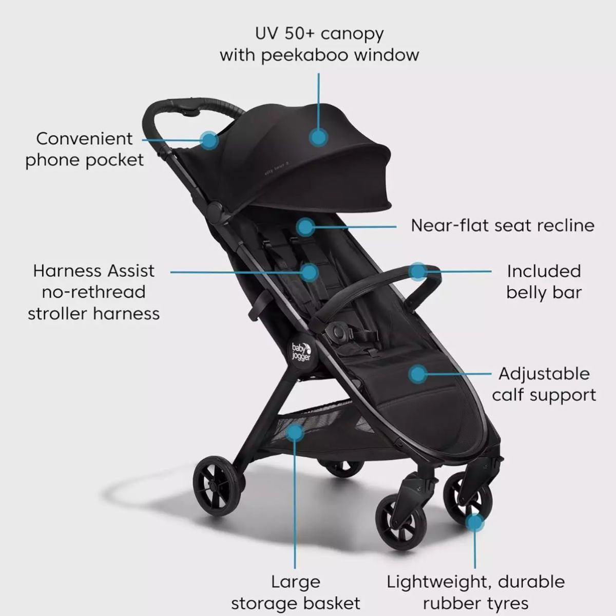 Baby Jogger City Tour 2 Stroller - Eco Collection in Eco Black