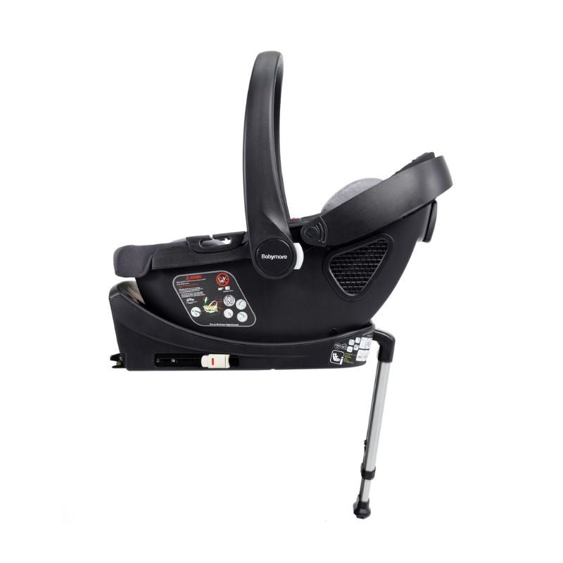 Babymore Coco i-Size Baby Car Seat with Isofix Base - Grey + Black