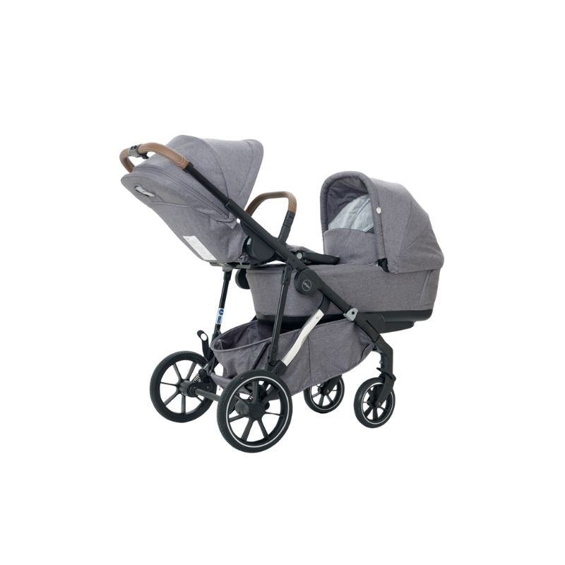 Dim Gray MEE-GO UNO PLUS 2 IN 1 PRAM & PUSHCHAIR - GREY CHROME
