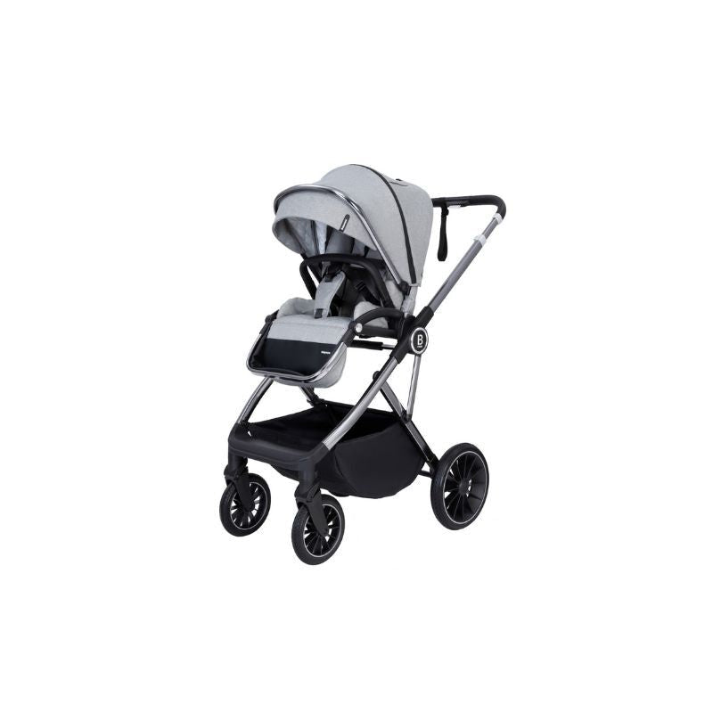 Gray BABYMORE CHIA TRAVEL SYSTEM COCO WITH BASE - PEARL GREY