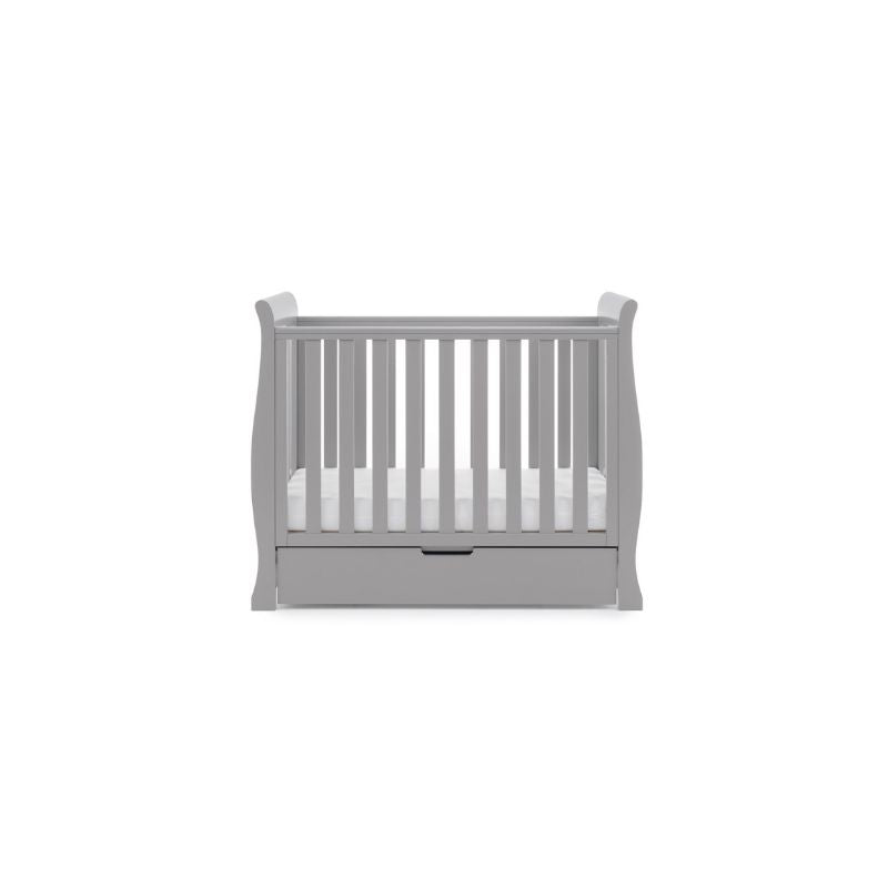 OBaby Stamford Space Saver Sleigh Cot - Warm Grey