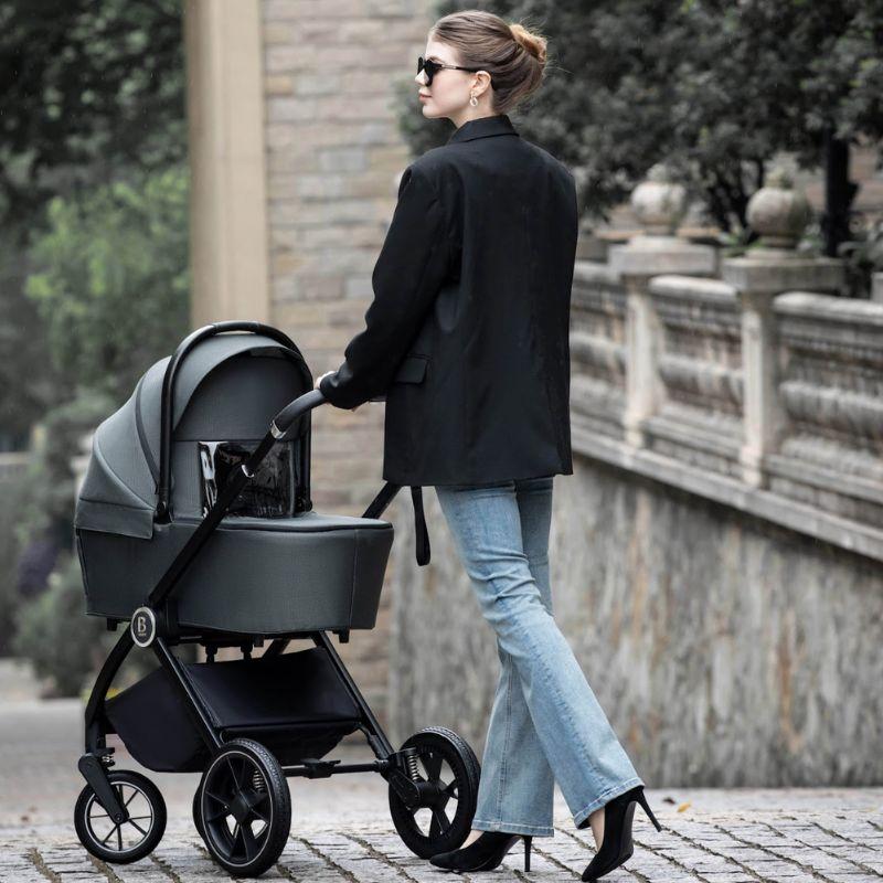 Dark Slate Gray BABYMORE KAI 2 IN 1 PRAM & PUSHCHAIR - FOREST GREY