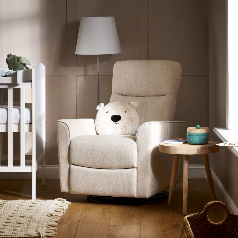 Dark Olive Green OBABY SAVANNAH SWIVEL GLIDER RECLINER CHAIR - OATMEAL