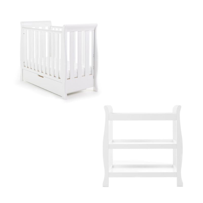 OBaby Stamford Sleigh Open Changing Unit - White - Prime Baby Gear