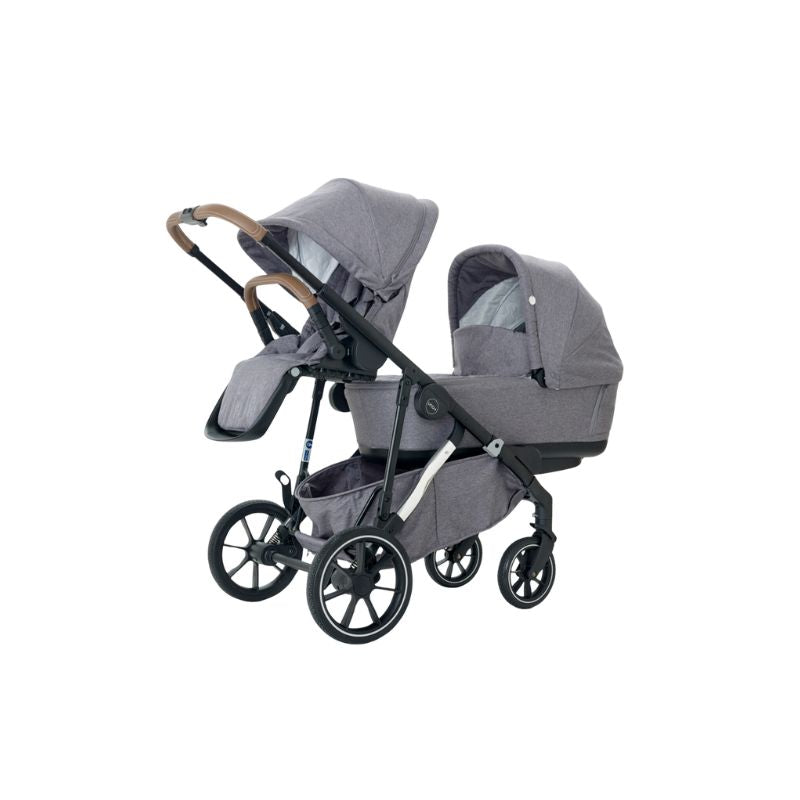 Dim Gray MEE-GO UNO PLUS 2 IN 1 PRAM & PUSHCHAIR - GREY CHROME